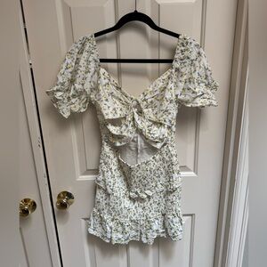 MABLE Mini Dress Smocked Cut Out